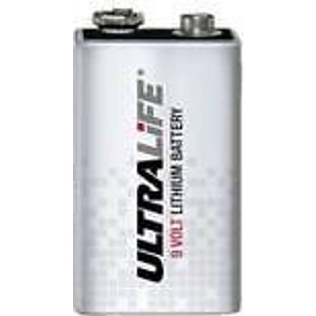 2 x ultralife 9v pp3 battery lithium u9vl-j-p block 1200mah for smoke alarms