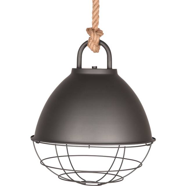 Knox 1 - Light Dome Pendant with Rope Accents - Grey (55cm H x 47cm W x 47cm D)