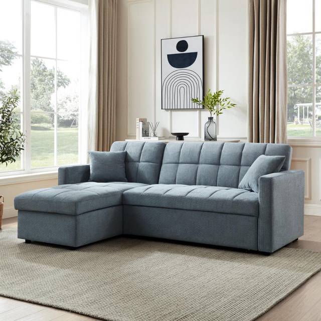 Harriet Upholstered Sofa & Chaise (82cm H X 210cm W X 145cm D)