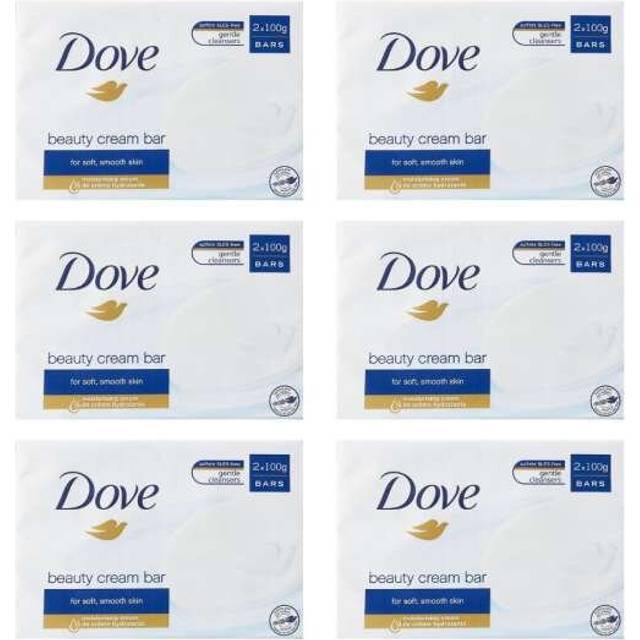 Dove Original Beauty Cream Bar, 2x100g (Pack of 6)