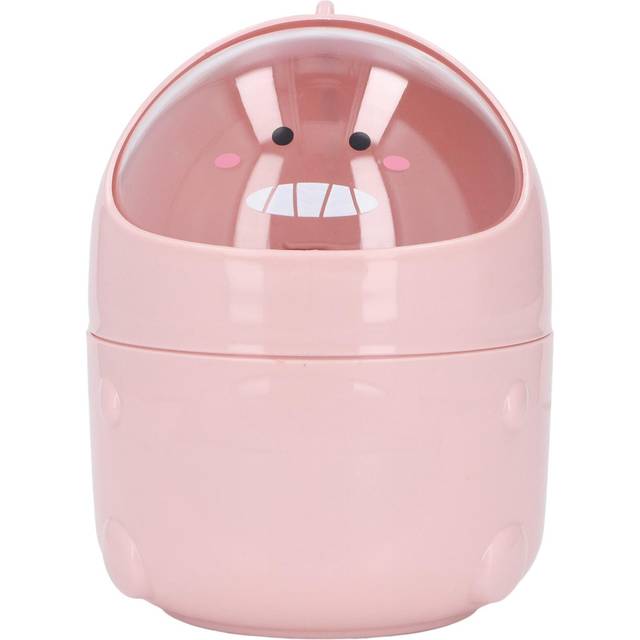 Desktop Trash Can Baby Dinosaur Style Large Mouth Detachable Design Nonslip Bottom Durable Plastic pink