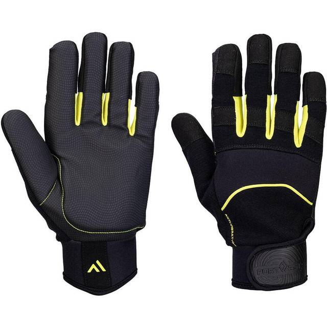 Portwest Mechanics Anti-Vibration Glove, Black, Small, Regular