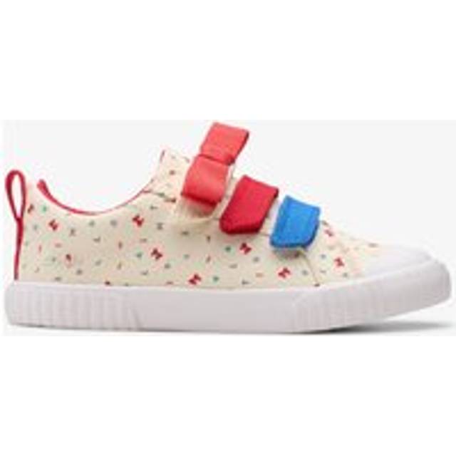 Clarks RD Foxing Bow K Girls Canvas Shoes Colour: Cotton Print, Size: 8.5, Fit: G