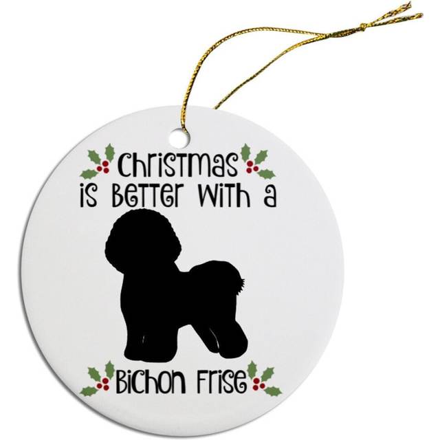 Breed Specific Round Christmas Ornament Bichon Frise