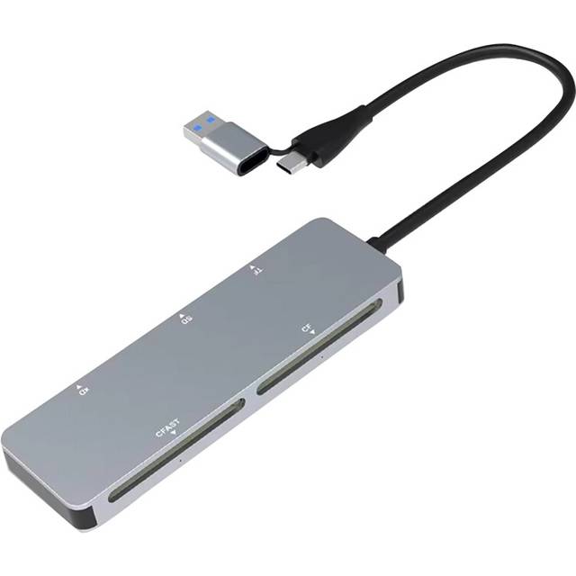 5 in 1 Multi Memory Card Reader Type-C and USB A CFast+XD++SD+TF Adapter for XP/7 OS