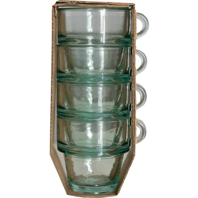 Vidrios San Miguel Recycled Glass Stackable Espresso Cup, Set of 4, 100ml, Clear