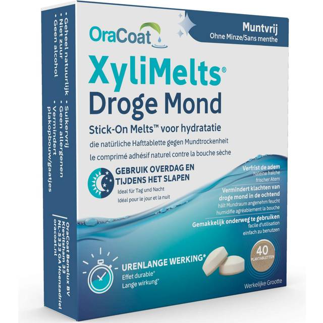 OraCoat XyliMelts sugtabletter Muntorrhet Mintfri Xylitol 40 st.