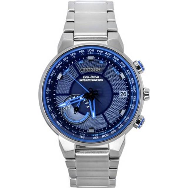 Citizen Eco-Drive Perpetual Satellite GPS Stainless Steel Blue Dial CC3030-53L 100M Men's Watch blue