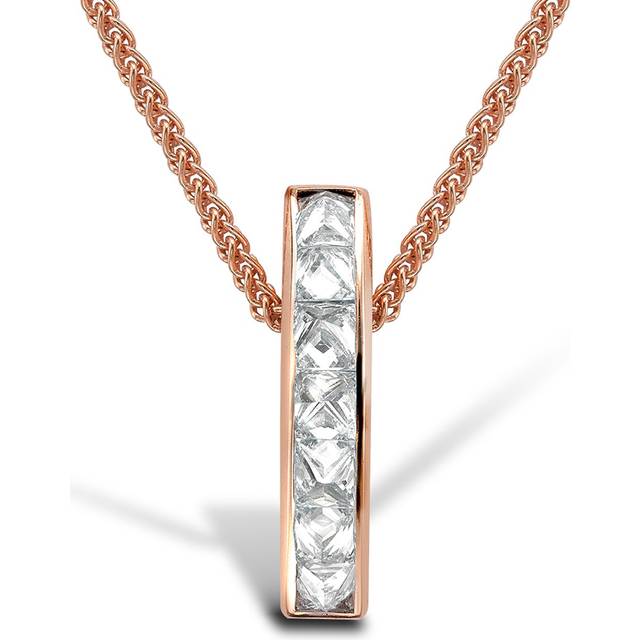 Pragnell - 18kt rose gold Rockchic diamond bar pendant necklace - women - Diamond/18kt Rose Gold - One Size - Pink