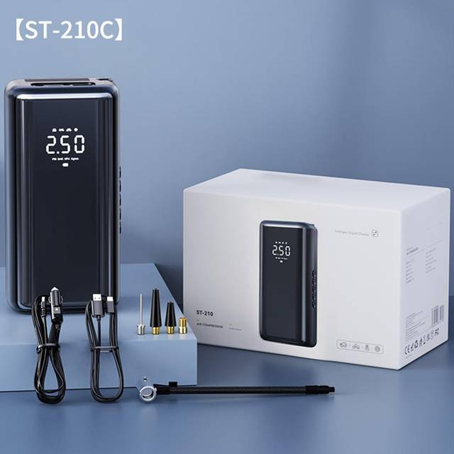 Tire Inflator Portable Air Compressor 150PSI 4500mAh Air Pump for Car Tires with LED Light Tire ST-210A