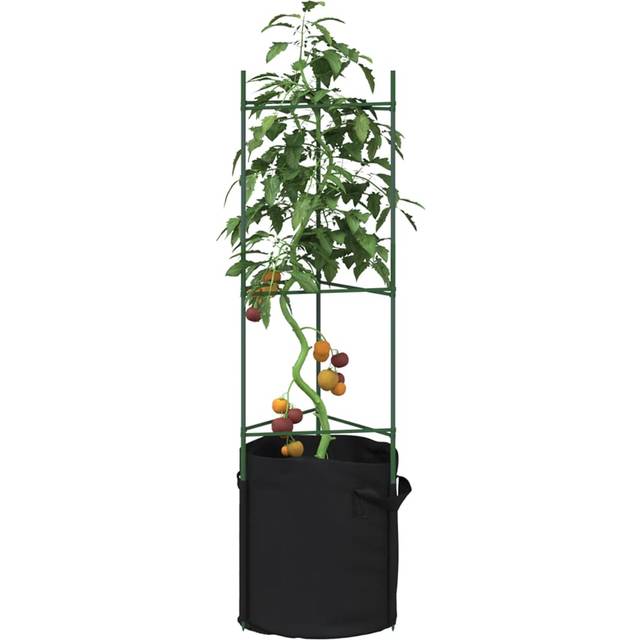 vidaXL Tomatbur med växtpåse 2 st 116 cm stål och PP