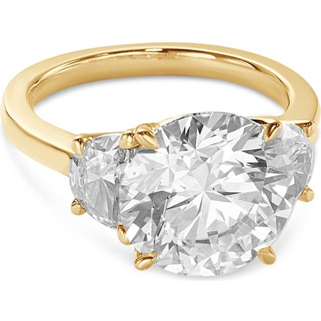 Bloomingdale's Fine Collection Certified Lab Grown Diamond Round & Half Moon Three Stone Engagement Ring in 18K Yellow Gold, 7.80 ct. t. w.
