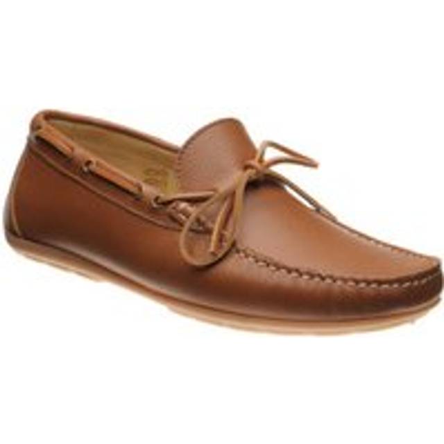 Herring Monza rubber-soled driving moccasins in Tan Grain - 40