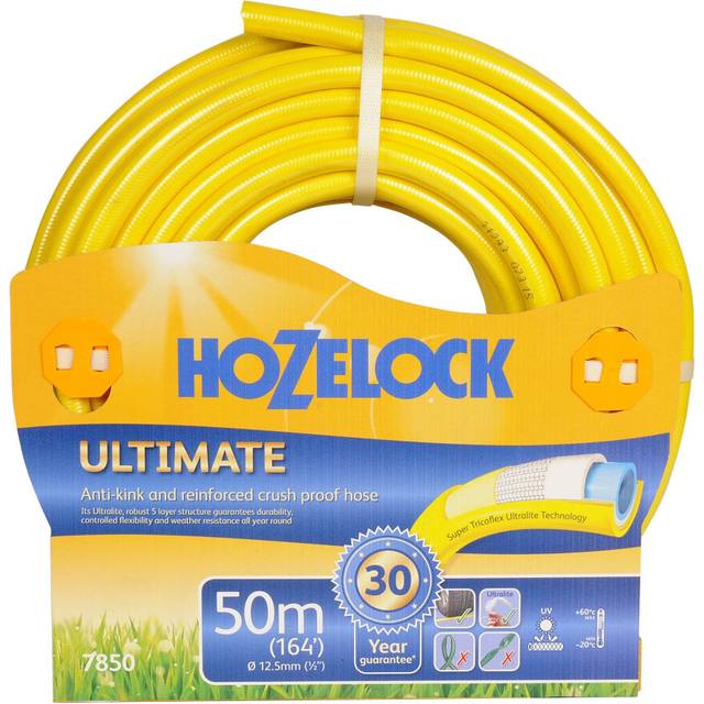 HOZELOCK - Ultimate Hose 12.5mm x 50m, Up To 70% Recycled PVC, Ultra-Light and Flexible, Re-Enforced PVC Layering, Anti-Twist and Anti-Crush