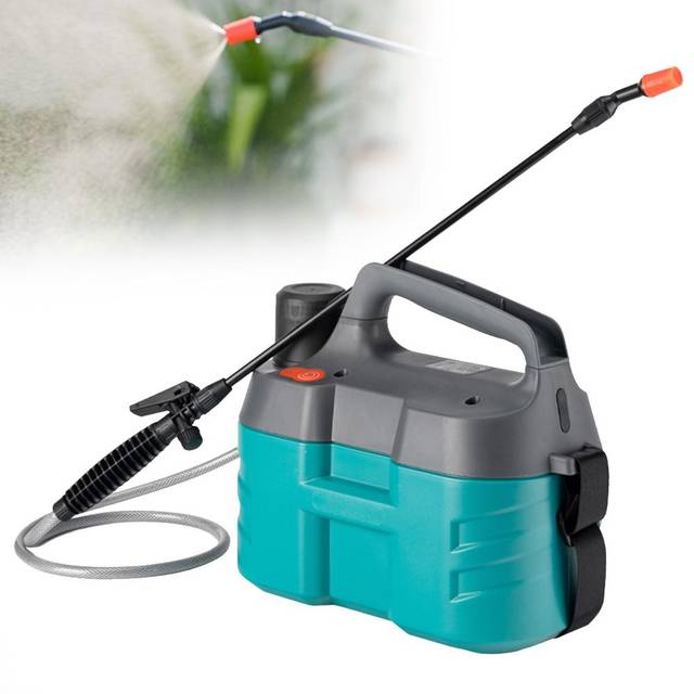 Electric Garden Sprayer 2 Gallon with 2-pattern Nozzle, Built-in 2600mAh Rechargeable Battery, Pump 8L blue/grey