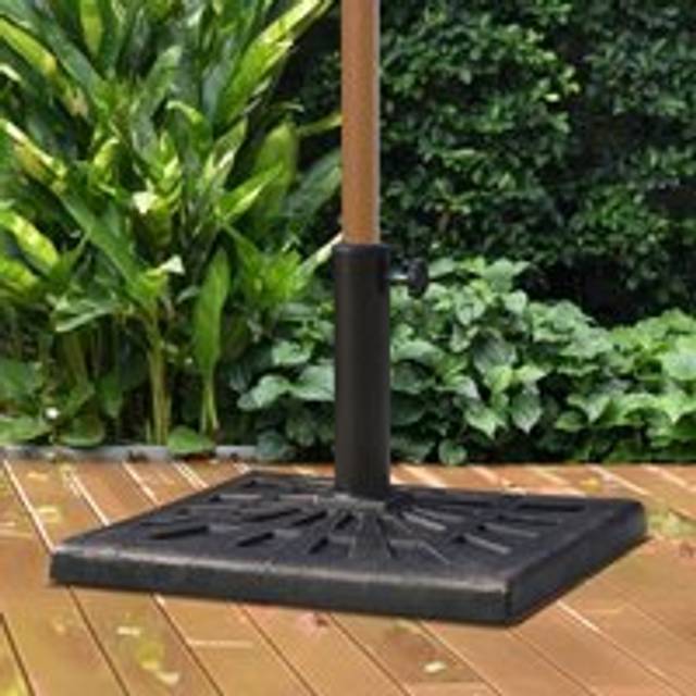 Outsunny Patio Umbrella Stand Parasol Base 15KG Square Bronze