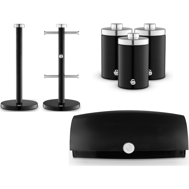 Swan Towel Pole and Mug Tree Set - Black