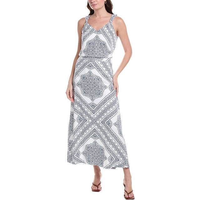 Vince Camuto A-Line Linen-Blend Midi Dress