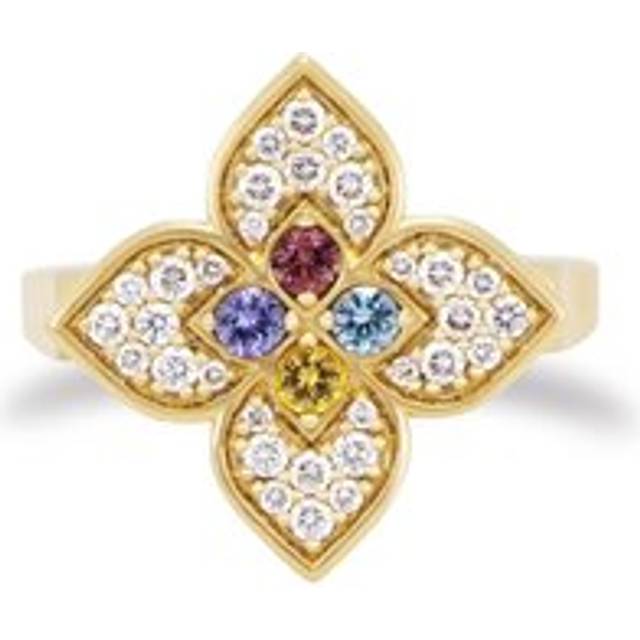 Roberto Coin 18ct Yellow Gold 0.38ct Diamond & Mixed Gemstones Venetian Princess Carnival Ring - 15-(55)