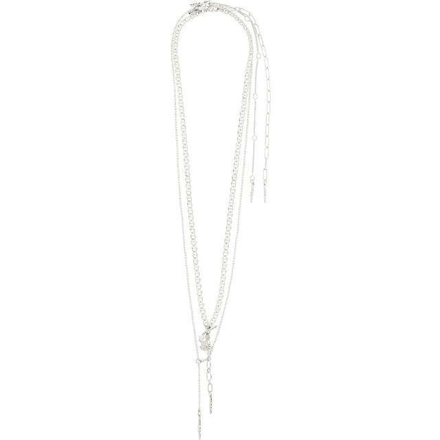 Pilgrim BREEZE halsband 2-i-1-set silverpläterat