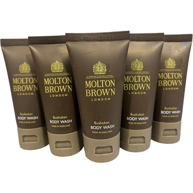 6 x molton brown bushukan men's body wash 30ml travel size luxury shower gel 180