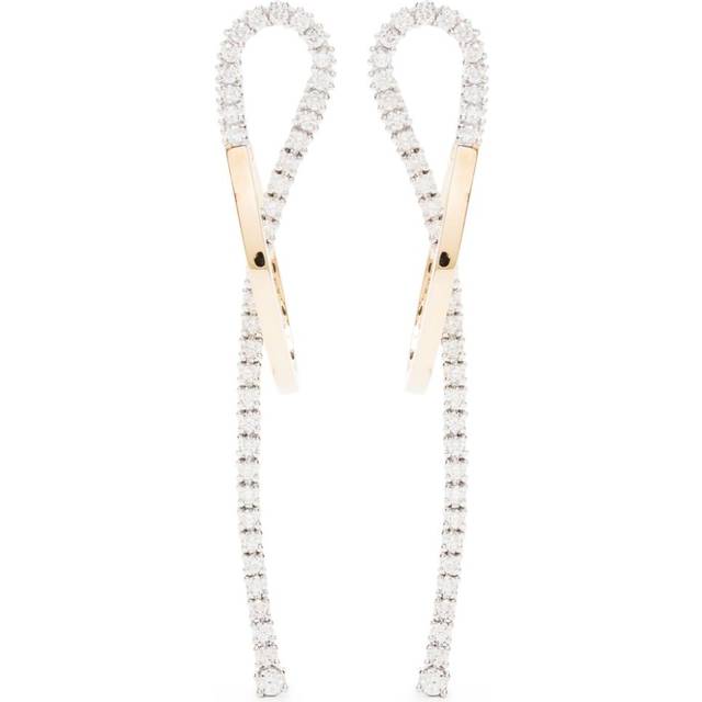 Delfina Delettrez - 18kt gold and diamond Loop drop earrings - women - 18kt Gold/White Diamond - One Size