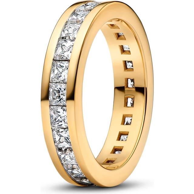 Pandora Eternity Channel Ring - 14k gold plating / Cubic zirconia - Sz. 56 - Clear