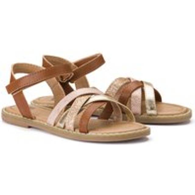 Kids Plaited Sandals with Touch 'n' Close Fastening - camel - 32 (13.5)