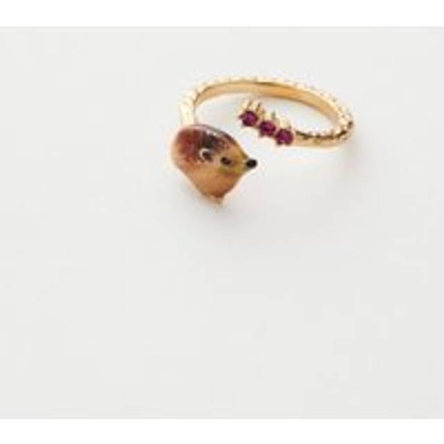 Womens Enamel Hedgehog Ring - Metallics - One Size