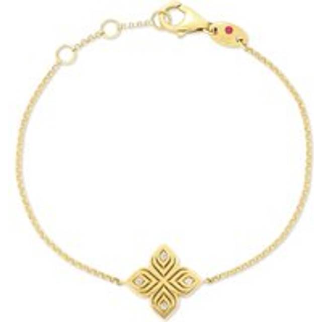 Roberto Coin 18ct Yellow Gold 0.04ct Diamond Arabesque Flower Bracelet
