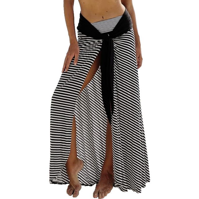 Anita long sarong regina swim wrap skirt small - medium black & white dress