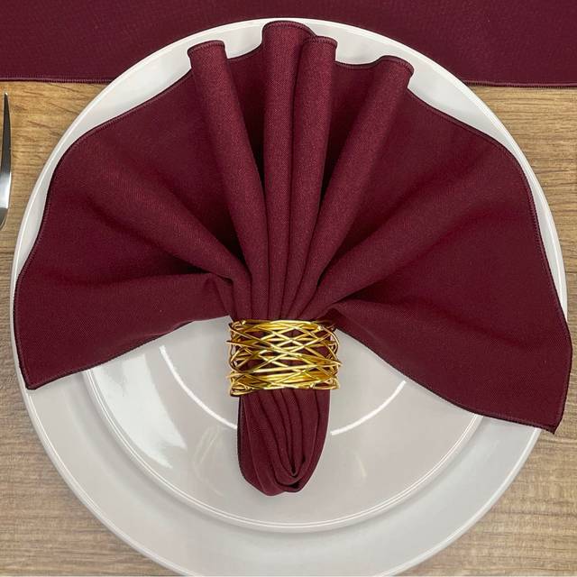 Plain Napkins Pack of 4 - Dark Burgundy / 38cm - Red