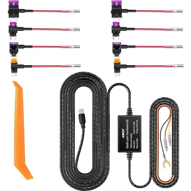 Dash cam hard wire kit for iiwey ey02/ey02 pro/ ey05/ ey05a/ j01model, 4 meter d