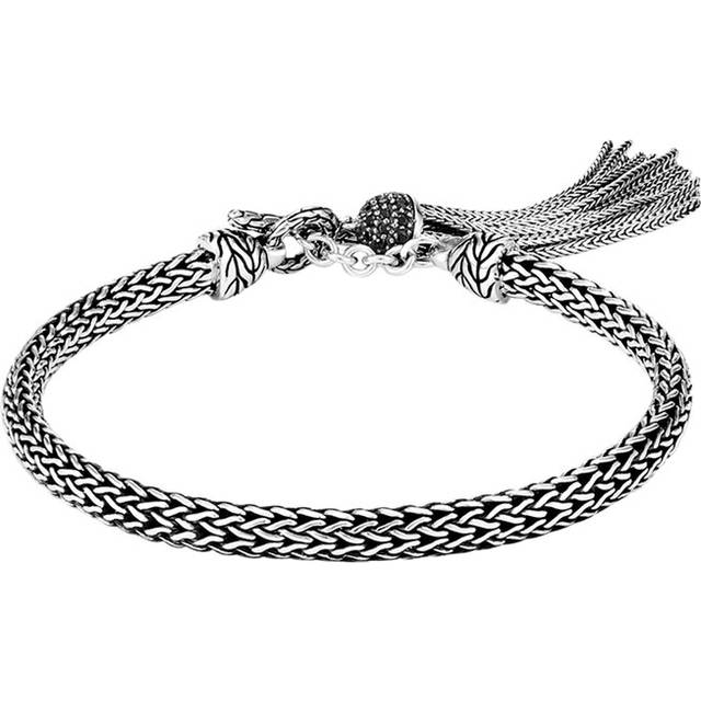 John Hardy Silver Treated Black Sapphire & Black Spinel Chain Toggle Bracelet