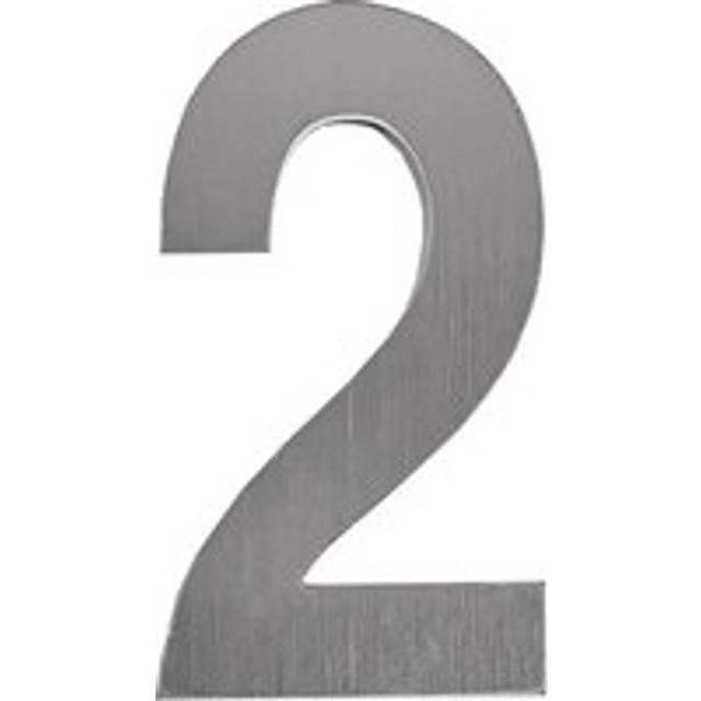 Alwaysh - Modern Brushed Exterior House Number,75mm Self-Adhesive Stainless Steel Door Number,House Number Plaque and Mailbox Number,Silver (2)