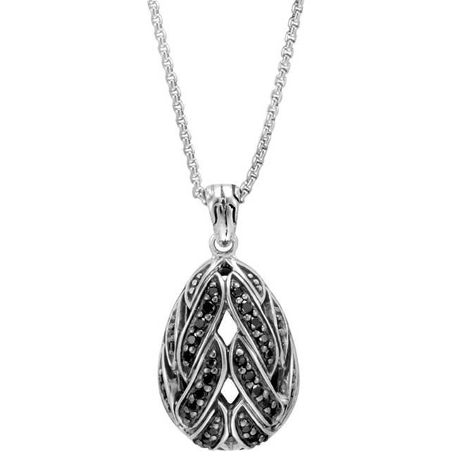 John Hardy Silver Treated Black Sapphire & Black Spinel Chain Necklace