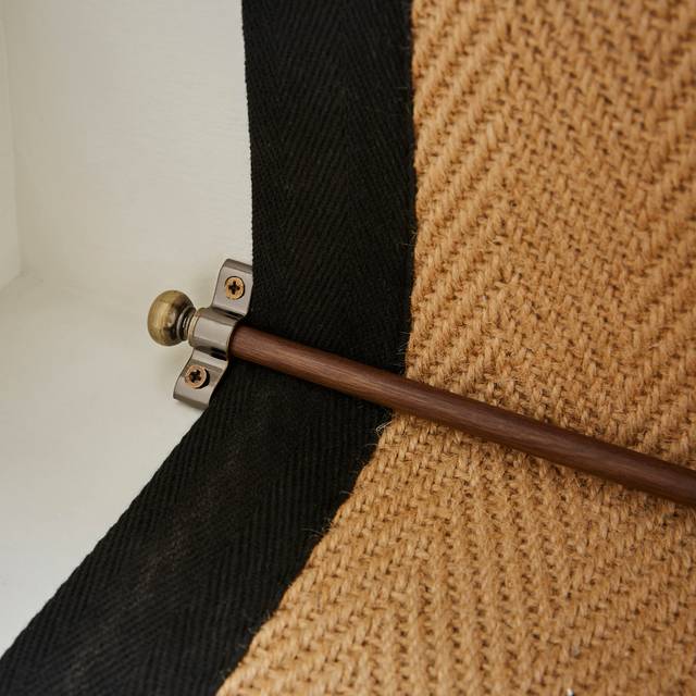 Stair Rod With Ball Finials - Dark Wood