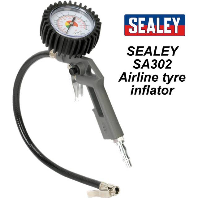 Air line tyre inflator 0-175psi sealey sa302 pressure gauge & 1/4" bsp connector