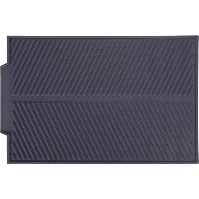 Rectangle Silicone Drain Mat Drying Dishes Pad Heat Resistant Slip proof Tray(Grey) gray