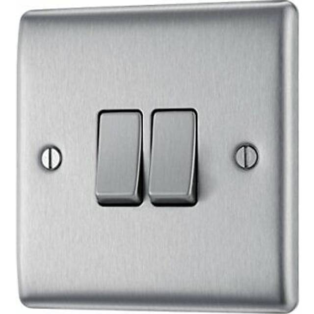 Double light switch brushed steel 2 way 10ax double light switch best selle