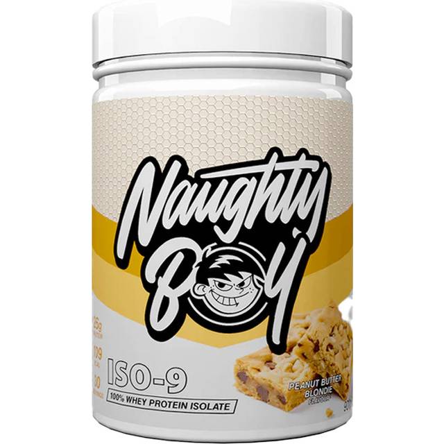 Naughty Boy Iso-9 Vassleisolat 900g Peanut Butter Blondie - Vit/gul