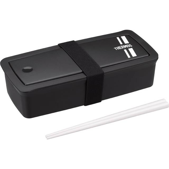 Thermos Bento Box Fresh Lunch Box with Hashi 700ml Black Silver DJS-701 BKSL