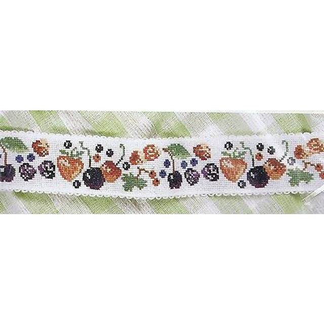 "Fruit Aida Band Cross Stitch Kit DMC 2"" x 21"""