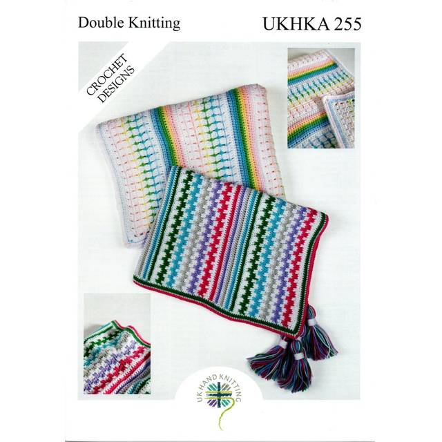 UKHKA 255 DK Crochet Pattern for Baby Blankets in 2 Designs
