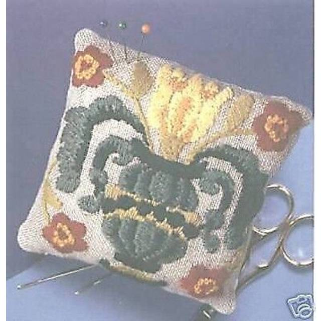 Vase Pin Cushion Crewel Embroidery Kit Home Flowers Crafts