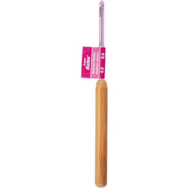 Susan Bates Silvalume Bamboo Handle Aluminum Crochet Hook-Size G6/4mm B3206G