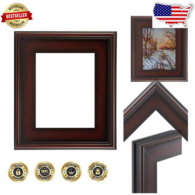 Creative Mark Plein Air Wooden Picture Frame - 12X16 Mahogany - Professional Single Frame for Art Panels  Stretched Canvas  Pictures and More  Glass a