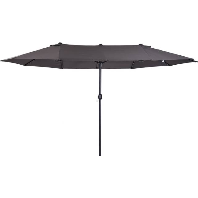 Outsunny 4.6m Garden Parasol Double-Sided Sun Umbrella Patio Market Shelter Canopy Shade Outdoor Grey | TJ Hughes