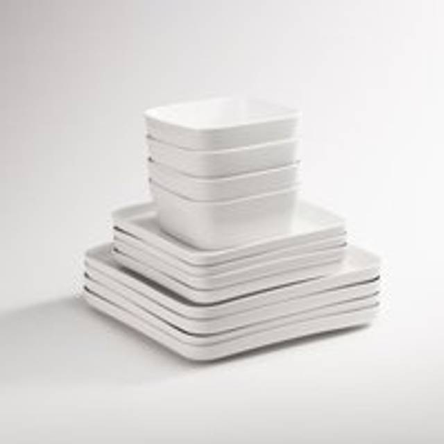 Larson Square 12 Piece Dinner Set - White