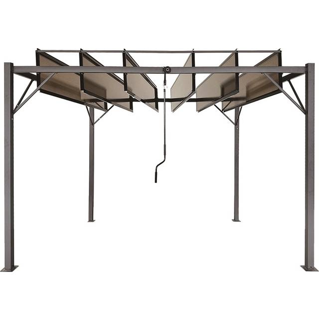 Antracit Paros 3x3m uteplats pergola med myggnät Garden Point